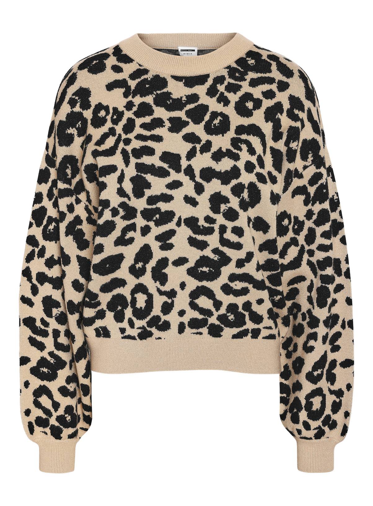 NOISY MAY Curve Knitted Jumper In Leopard 52/UK24 - Image 1